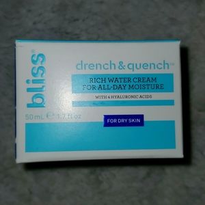 Bliss drench & quench rich water cream all day moisturizer
